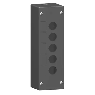 Schneider Electric Aufbaugehäuse XALG05 | 5-fach Leergehäuse | 22,5mm Bohrungen | IP66 ABS Kunststoff | schwarz