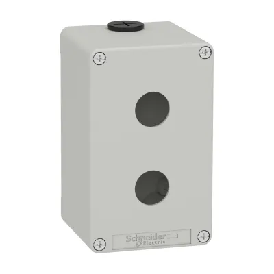 Schneider Electric Leergehäuse XAPD2502 | Aufbaugehäuse Metall | 2-fach 22,5mm | IP65/IP67 | Grau | 80x130x77mm