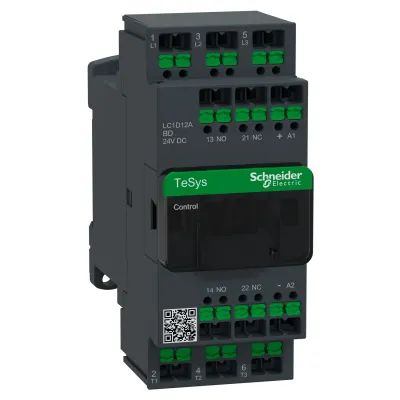 Schneider Electric Leistungsschütz LC1D12ABD | 3-polig 12A 5,5kW | AC-3 400V | Spule 24V DC | 1S+1Ö | SnapIN
