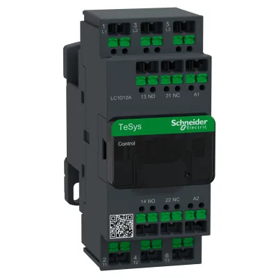 Schneider Electric Leistungsschütz LC1D12AP7 | 3-polig | 12A | 5,5kW | 230V AC Spule | 1S+1Ö | SnapIN | TeSys DECA