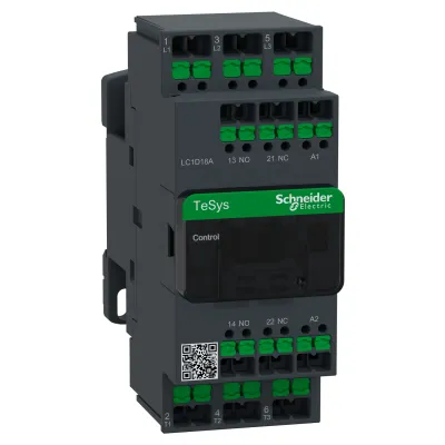 Schneider Electric Leistungsschütz LC1D18AP7 | 3-polig | 18A | 7,5kW | 3 Schließer | 1S+1Ö | 230V AC Spule
