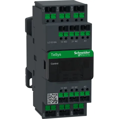 Schneider Electric Leistungsschütz LC1D18AP7 | 3-polig | 18A | 7,5kW | 3 Schließer | 1S+1Ö | 230V AC Spule