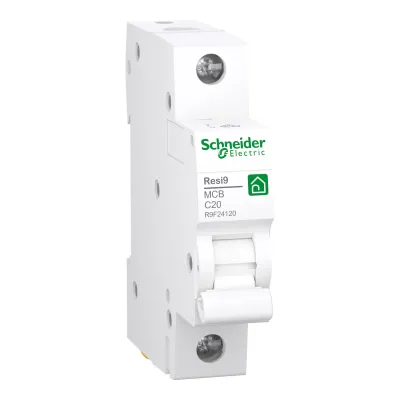 Schneider Electric Leitungsschutzschalter R9F24120 | 1-polig | 20A | C-Charakteristik | 6kA | 230V | Hutschiene | weiß