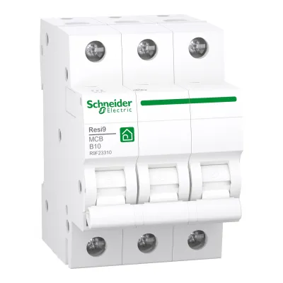 Schneider Electric Leitungsschutzschalter R9F23310 Resi9 | 3-polig | 10A | B-Charakteristik | 400V | 6kA | Hutschiene