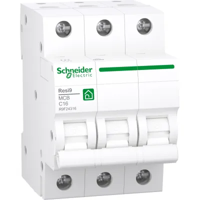 Schneider Electric Leitungsschutzschalter | Resi9 | 3-polig | 16A | C-Charakteristik | 400V | 6kA | IP20 | Weiß