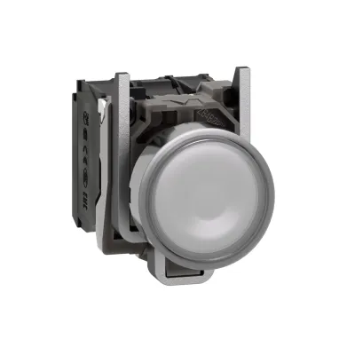 Schneider Electric Leuchtdrucktaster XB4BW31B5 | LED | 22,5mm rund | 1S+1Ö | Metall | flach | IP66 | 24V AC/DC | weiß