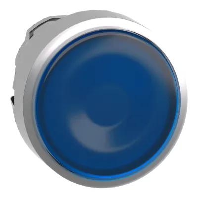 Schneider Electric Leuchtdrucktaster ZB4BW363 | Frontelement | Ø22,5mm | flach | beleuchtbar | Metall Chrom | blau
