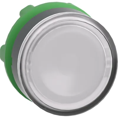 Schneider Electric Drucktaster ZB5AA18 | flach | Ø22,5mm | weiß | rund | IP66 | mit Schildträger | Kunststoff