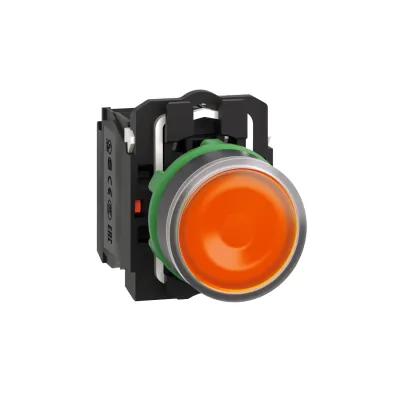 Schneider Electric Leuchtdrucktaster XB5AW35B5 | Harmony XB5 | 22,5mm | flach | orange | 24V AC/DC | IP66