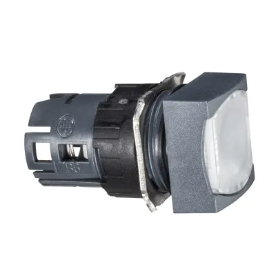 Schneider Electric Leuchtdrucktaster ZB6CF1 | Frontelement | quadratisch flach | 16mm | IP65 | Kunststoff | weiß