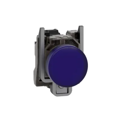 Schneider Leuchtmelder XB4BVB6 LED 24V AC/DC | Metall | IP66 | rund flach | Panelmontage | blau