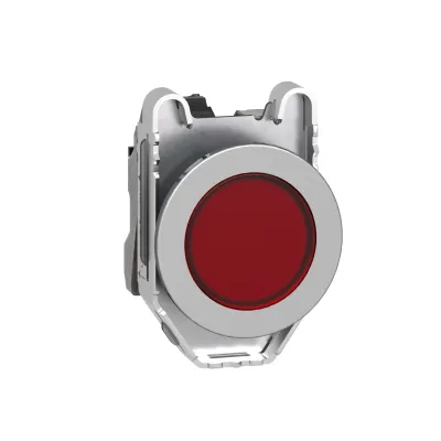 Schneider Electric Leuchtmelder XB4FVM4 | 30mm Metall | LED rot | 230V AC | rund flach | Schraubanschluss | IP66 | Chrom