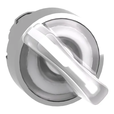 Schneider Electric Leuchtwahlschalter ZB4BK1213 | 2 Schaltstellungen | beleuchtbar | Ø22,5mm | IP66 | Metall | Weiß