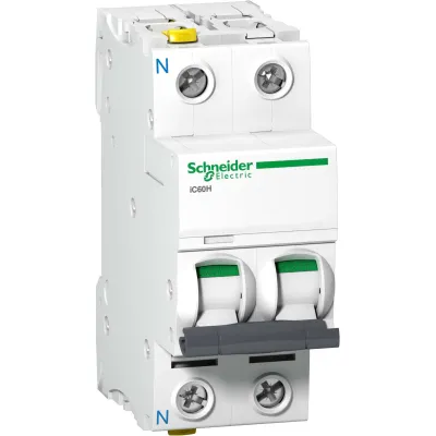 Schneider Electric Leitungsschutzschalter A9F06606 | Acti 9 iC60H 1P+N 6A B | 230V | 10kA | AC/DC | IP20 | Weiß