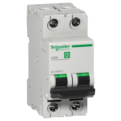 Schneider Electric Leitungsschutzschalter M9F11202 | C60N | 2-polig 2A C-Charakteristik | 415V | 10kA | DIN-Schiene
