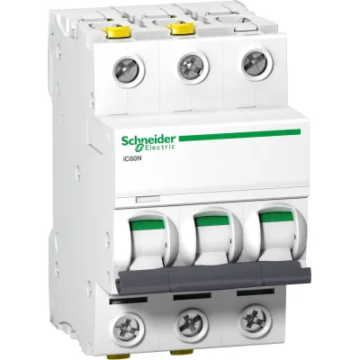 Schneider Electric Leitungsschutzschalter A9F04325 iC60N | 3-polig | 25A | C-Charakteristik | 400V | 6kA | IP20 | Acti 9