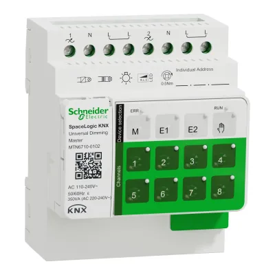 Schneider Electric Dimmaktor MTN6710-0102 | KNX Master Dimmer 2-fach | 2x 2–350W | REG 4TE | LED | IP20 | 230V