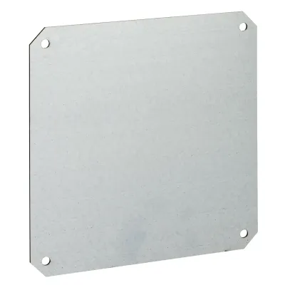 Schneider Electric Montageplatte NSYPMM2727 | Stahl | 270x270 mm | glatt | verzinkt | für PLS-Gehäuse | grau RAL 7035
