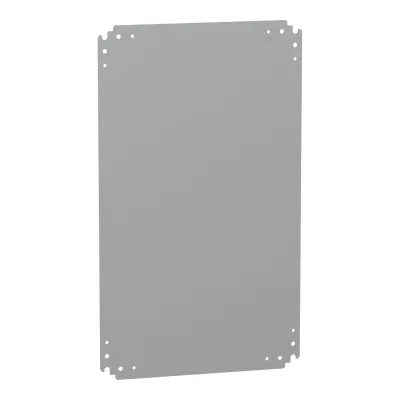 Schneider Electric Montageplatte NSYPMM75 | 500x750 mm | Stahl pulverbeschichtet | glatt | RAL 7035 grau