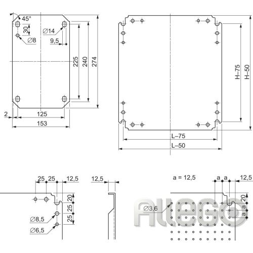 Bild: Schneider Montageplatte Mikroperf. 350x250 NSYMF43