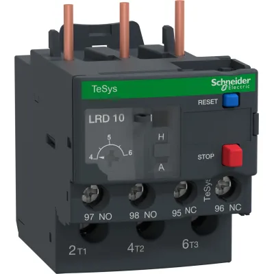 Schneider Electric LRD10 Motorschutzrelais | 4-6A | TeSys | 3-polig | 1S+1Ö | Klasse 10A | dunkelgrau