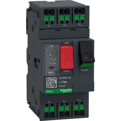 Schneider Electric Motorschutzschalter GV2ME14A | 3-polig | 6-10A | 230-690V | thermomagnetisch | SnapIN | IP20