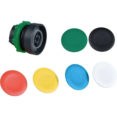 Schneider Electric Drucktaster Frontelement ZB5AA9 | flach rund | 22 mm | 6 Farben | Kunststoff | IP66 | unbeschriftet