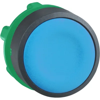Schneider Electric Drucktaster Frontelement ZB5AA6 | Ø22mm | flach rund | blau | IP66 | Kunststoff | ohne Rastung