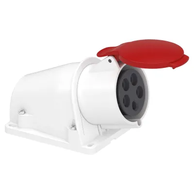 Schneider Electric CEE Wandsteckdose PKF32W435 | 32A 400V 5-polig | IP44 | Schraubklemmen | Aufputz | Kunststoff | Weiß