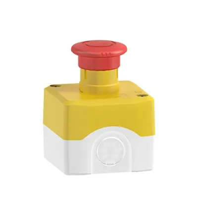 Schneider Electric Not-Aus-Taster | XALK178F | 40mm Pilzdrucktaster | Drehentriegelung | 2 Öffner | IP65 | Gelb/Rot