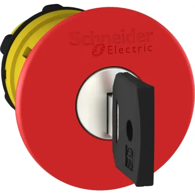 Schneider Electric Not-Aus-Taster ZB5AS944 | Pilzdrucktaster | Schlüsselentriegelung | Ø22,5mm | rot | IP66 | Kunststoff