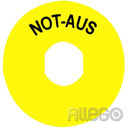 Bild: Schneider Not-Halt-Schild D=90 rund gelb ZBY8230