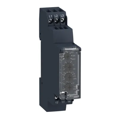 Schneider Electric Phasenwächter RM17TE00 | 3-Phasen Überwachungsrelais | 183-528V AC | Hutschiene | 17,5mm