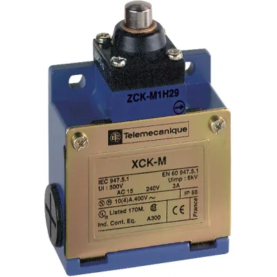 Schneider Electric Positionsschalter XCKM110H29 | Metall-Kuppenstößel | 1Ö+1S | IP66 | Sprungfunktion | M20 | Blau