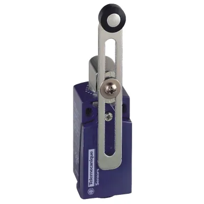 Schneider Electric Positionsschalter XCKD2145P16 | Metall | Rollenhebel verstellbar | 1Ö+1S | M16 | IP66/IP67 | Blau