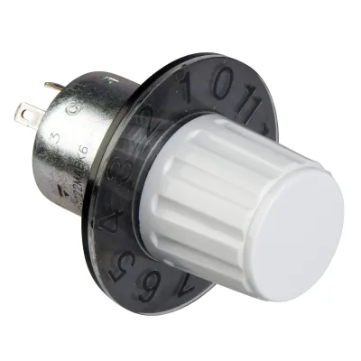 Schneider Electric Potentiometer SZ1RV1202 | 2,2 kOhm | Drehregler für Frequenzumrichter | Metall | Panelmontage | grau