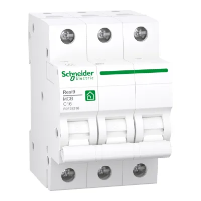 Schneider Electric Leitungsschutzschalter | 3-polig | 16A | C-Charakteristik | 400V | 10kA | 3TE | IP20 | weiß