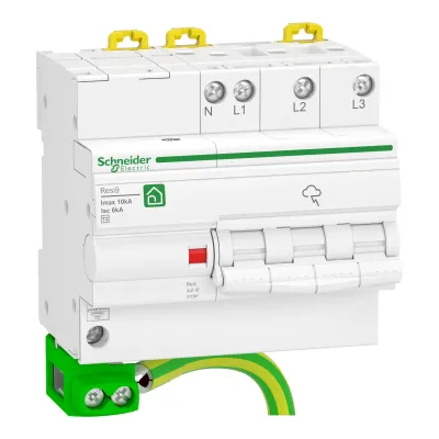 Schneider Electric Überspannungsableiter R9L16710 | Typ 2 | 3-polig+N | 10kA | 230/400V AC | TT/TN-S | 5TE | Hutschiene