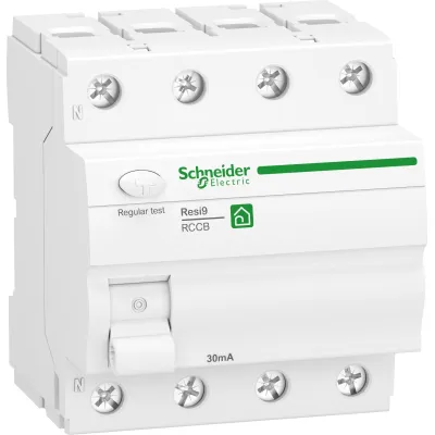 Schneider Electric FI-Schutzschalter R9R42440 | 4-polig 400V 40A 30mA Typ F | DIN-Schiene | IP20 | 10kA | weiß