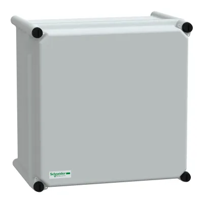 Schneider Industriegehäuse NSYPLSC2727G | IP66 Aufputz Kunststoff | 270x270x180mm | grau RAL7035 | Polyesterrückwand