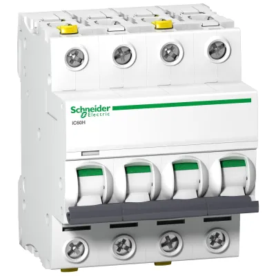 Schneider Electric Leitungsschutzschalter A9F07406 | Acti 9 iC60H | 4-polig | 6A C | 400V AC | 10kA | IP20
