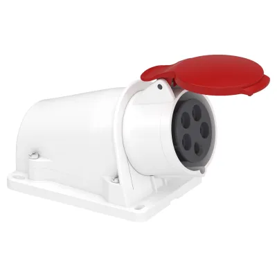 Schneider Electric CEE-Steckdose PKF16W435 | 5-polig 16A 400V IP44 Aufputz | Schraubklemme | rot Kunststoff