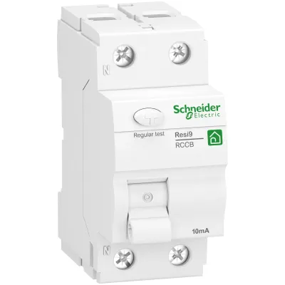 Schneider Electric FI-Schutzschalter R9R26225 | 1P+N | 25A | 10mA Typ A | 230V | 2TE | DIN-Schiene | 10kA | weiß