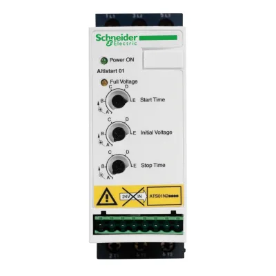 Schneider Electric Sanftstarter ATS01N209QN | 9A | 4kW 400V | 3-phasig | Bypass & Boost-Funktion | Weiß | ABS