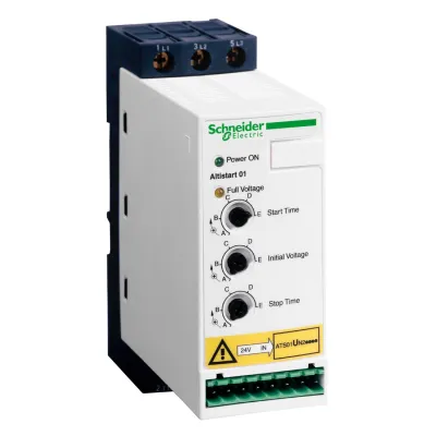 Schneider Sanftanlasser ATS01N212QN | 12A | 5,5kW | 3-phasig | für Asynchronmotor | 380–415V | Boost-Funktion | Weiß