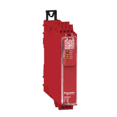 Schneider Electric Sicherheitsrelais XPSBAC14AC | 24V AC/DC | PLe SIL3 Kat4 | 4S 2Ö | Grundgerät | Federzug | Hutschiene