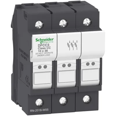 Schneider Electric Sicherungshalter DFCC3 3-polig 30A | DIN-Schiene | 600V | abschließbar | IP20 | TeSys DF