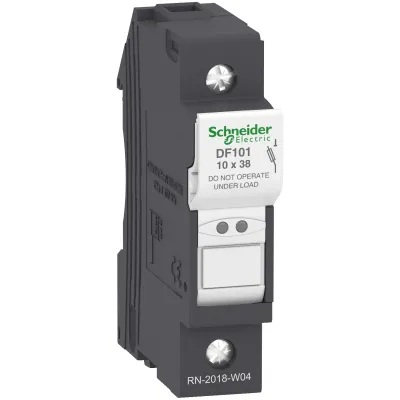 Schneider Electric Sicherungshalter DF101 | 1-polig | 10x38mm | 25A | für Hutschiene | weiß