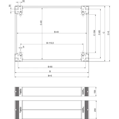 Schneider Electric Frontbausatz | NSYSPF6200 | 200x600 mm | Stahl grau RAL 7022 | für Kabelrangierung