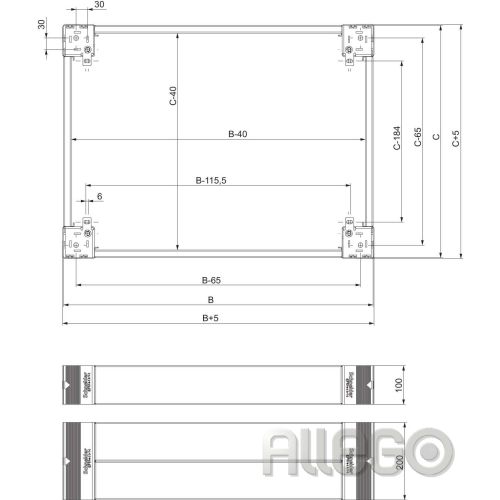 Bild: Schneider Sockel 200mm Seitenteile NSYSPS4200